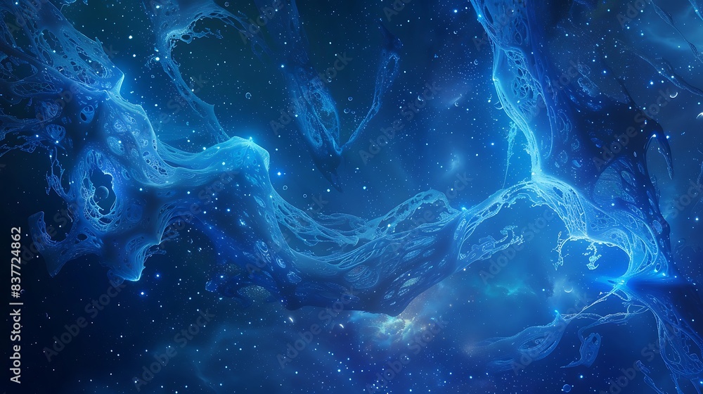 Cerulean tendrils dancing in cosmic ballet Cerulean tendrils dancing in cosmic ballet