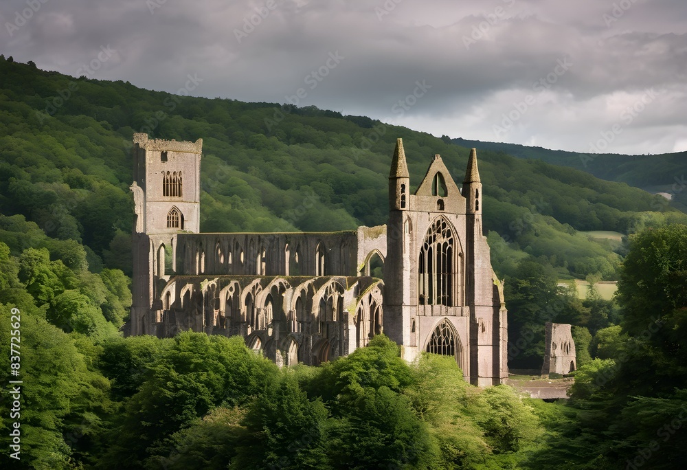 A view of Tintern Abbey in South Wales A view of Tintern Abbey in South Wales