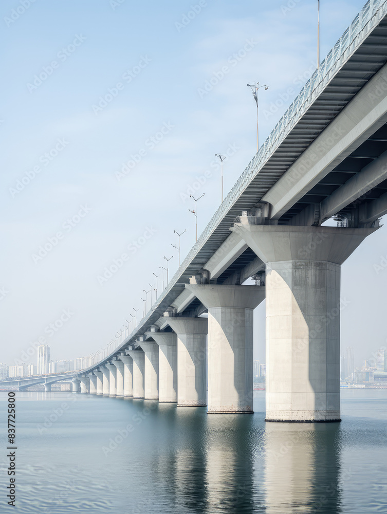 Modern Concrete Bridge Over Waterway Modern Concrete Bridge Over Waterway