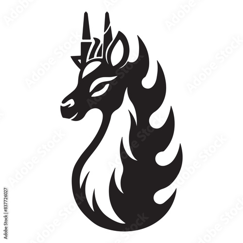 Simple lama logo icon, black vector illustration on white background