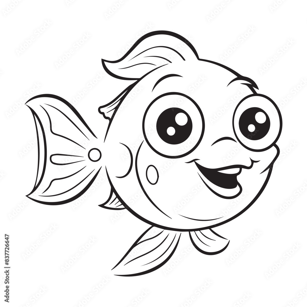 Cute simple fish icon design, black vector illustration on white background Cute simple fish icon design, black vector illustration on white background