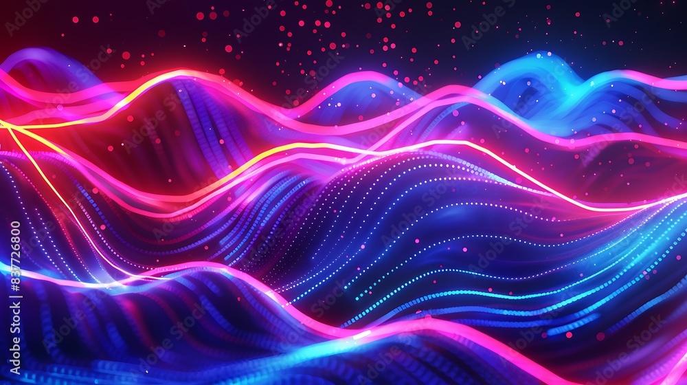 Futuristic Neon Lights Flowing in Abstract Wavey Line Art, Modern Design Concept Futuristic Neon Lights Flowing in Abstract Wavey Line Art, Modern Design Concept