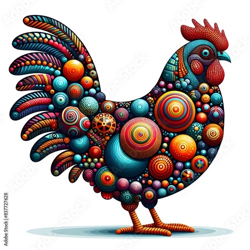 Colorful and lively chicken shape.