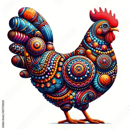 Colorful and lively chicken shape.