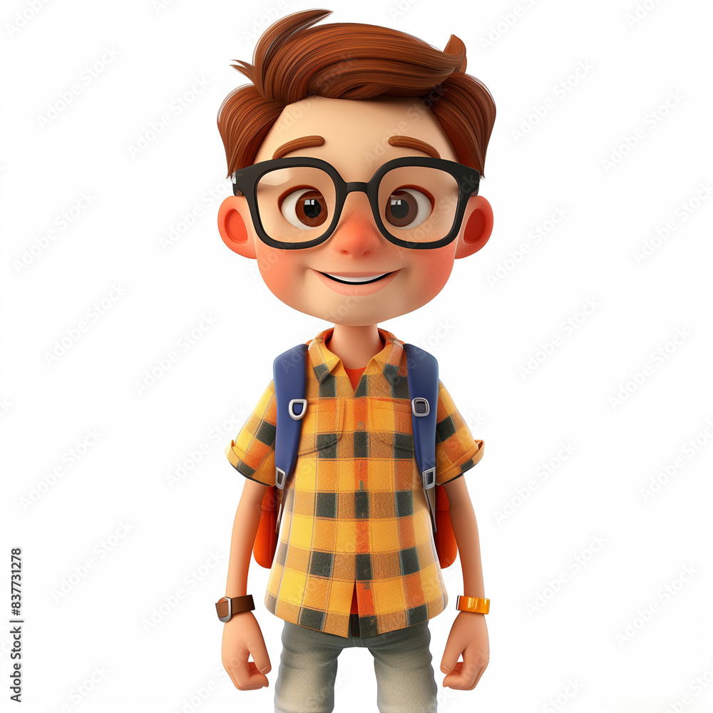 student 3D on white background student 3D on white background