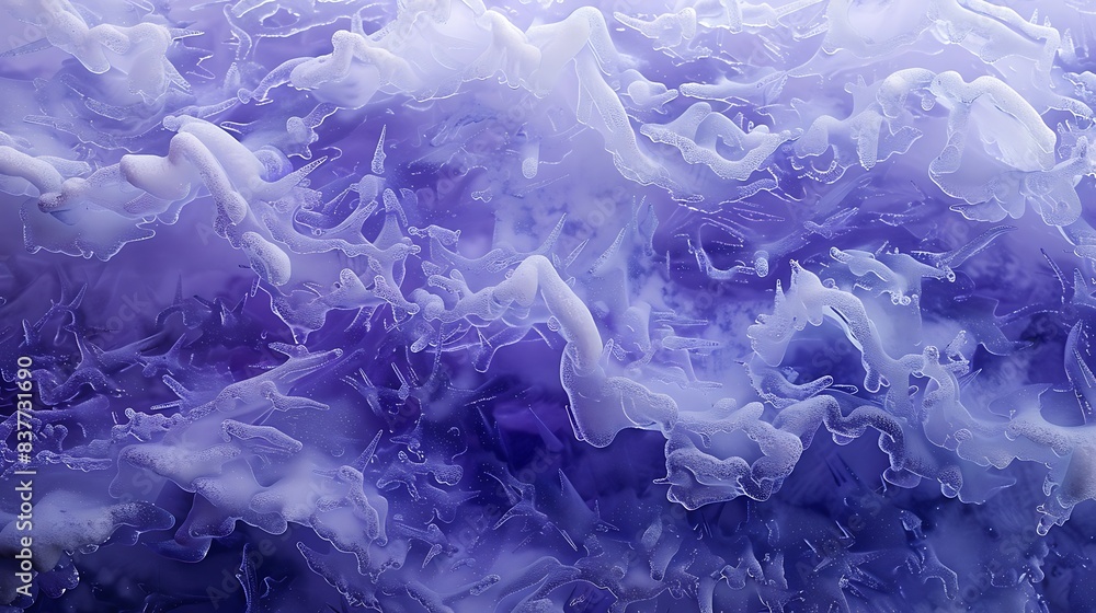Icy periwinkle waves frosted on a blank canvas Icy periwinkle waves frosted on a blank canvas