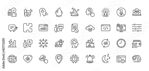 Moon, Yoga and Podcast line icons pack. AI, Question and Answer, Map pin icons. Time, Qr code, Question mark web icon. Graph chart, Cloud computing, Environment day pictogram. Vector