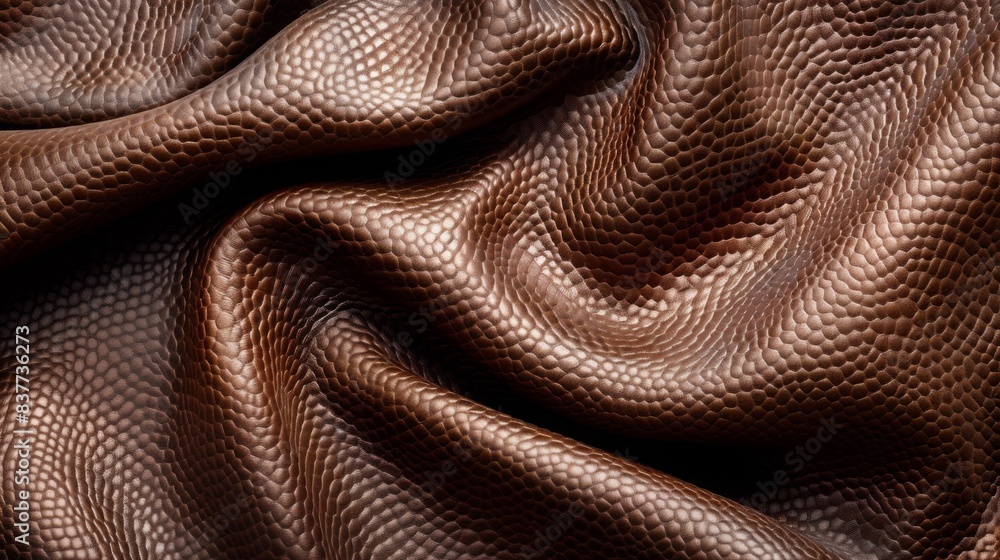 Close-up luxurious brown textured leather fabric intricate pattern, emphasizing elegance fine smanship. Close-up luxurious brown textured leather fabric intricate pattern, emphasizing elegance fine smanship.