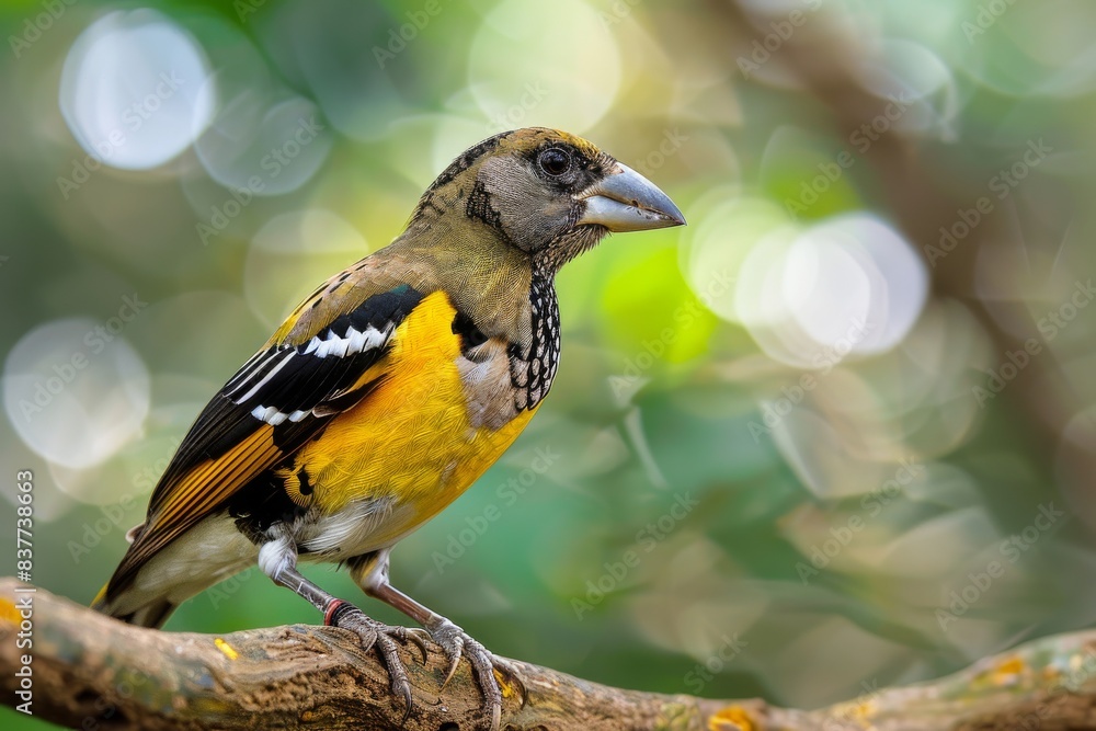 Obraz premium Spot-winged Grosbeak, Beautiful bird in Thailand.