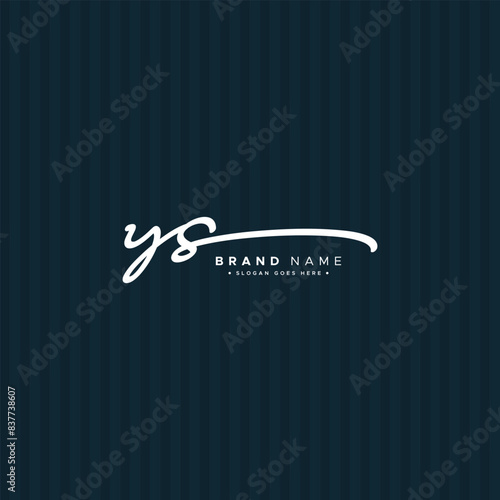 YS Initial Letter Signature Logo Template - Handwritten Vector Logo Template