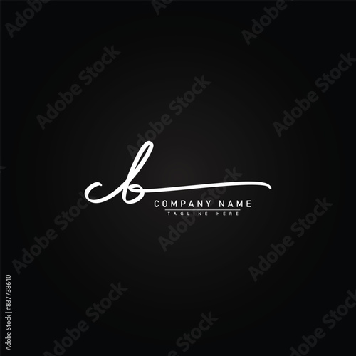 Handwritten Signature logo for Initial Letter CB - Vector Logo Template for Alphabet C and B