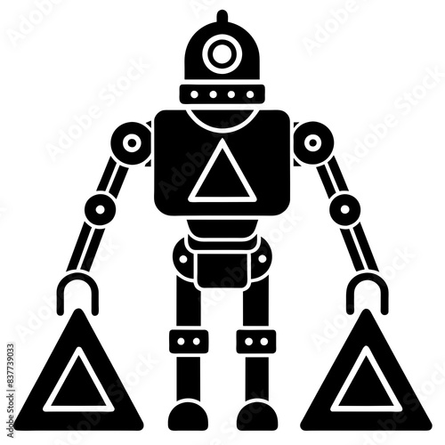 Robot icon silhouette vector illustration