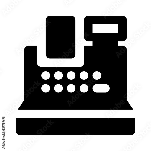 cash register internet of things solid icon