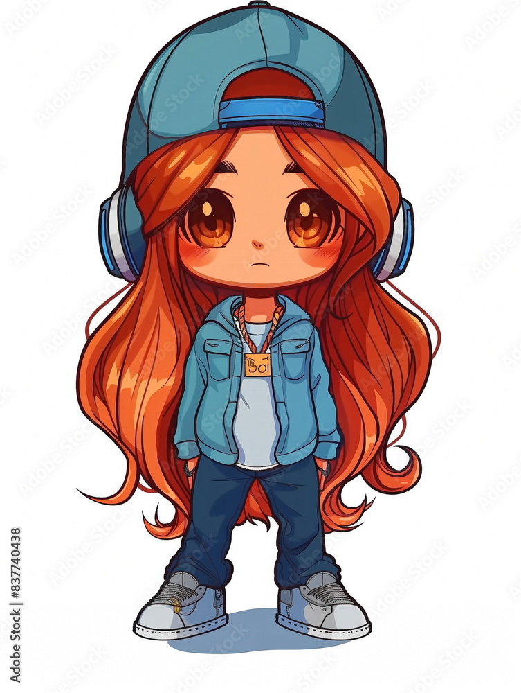 cute girl cartoon with headphones cute girl cartoon with headphones