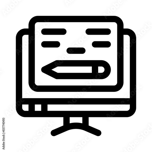 blogging line icon