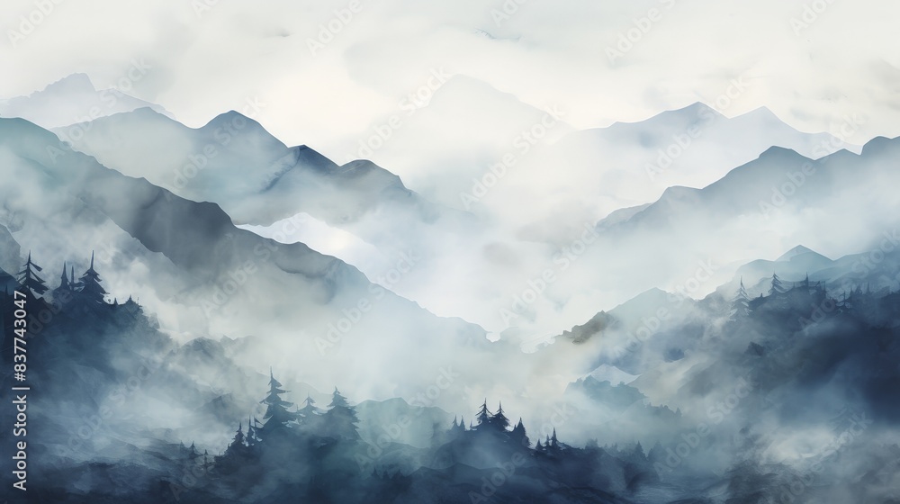 Fototapeta premium Ethereal Cloud Layers Mysterious Background