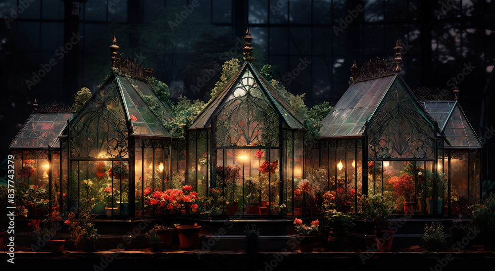 Fototapeta premium Twilight Floral Greenhouse
