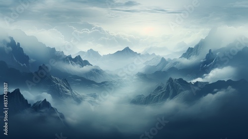 Wallpaper Mural Mystical Fog Layers Abstract Background Torontodigital.ca