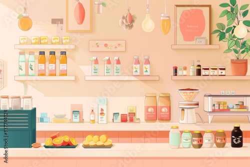 The pop-up shop showcases a wide variety of products and displays.