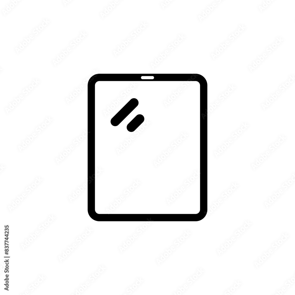 Tablet Computer Solid Flat Vector Icon Isolated on White Background. Tablet Computer Solid Flat Vector Icon Isolated on White Background.