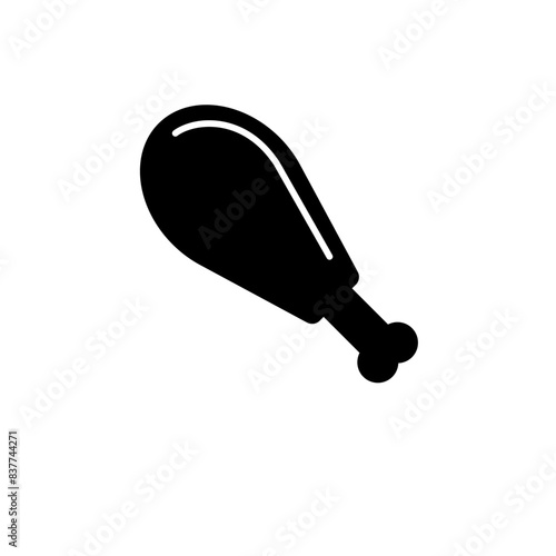 Bush Legs, Chicken Leg Solid Flat Vector Icon Isolated on White Background.