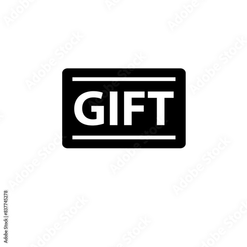 Shopping Gift Card Solid Flat Vector Icon Isolated on White Background.