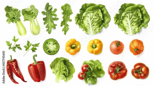 Fresh vegetables on a white background. Composition of Vegetarian Nutrition Vitamins Healthy Lifestyle