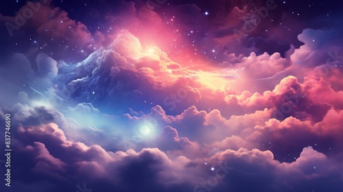 Ethereal Nebula Clouds Subtle Abstract Background