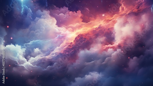 Floating Colors Nebula Abstract Art photo