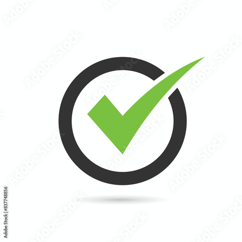 circle with check mark shape vector icon