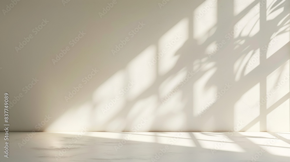 Serene Natural Light in Modern Minimalist Interior with Shadow Play Serene Natural Light in Modern Minimalist Interior with Shadow Play