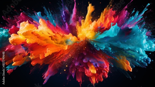 Explosion of Colors Abstract Paint Background