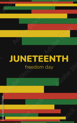 Juneteenth Freedom Day. Independence or Emancipation day. June 19. African-American history. Poster, greeting card, background.