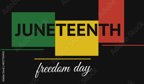 Juneteenth Freedom Day. Independence or Emancipation day. June 19. African-American history. Poster, greeting card, background.