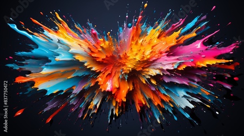 Explosive Paint Burst Vibrant Abstract Background