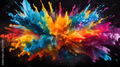 Colorful Burst of Paint Abstract Design