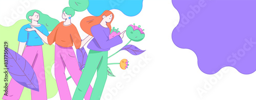 3.12 International Women's Day professional women flat character vector concept operation hand drawn illustration
