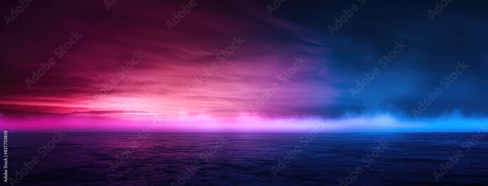 Vibrant Twilight Colors Blending Over Sea Vibrant Twilight Colors Blending Over Sea