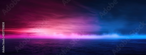 Vibrant Twilight Colors Blending Over Sea
