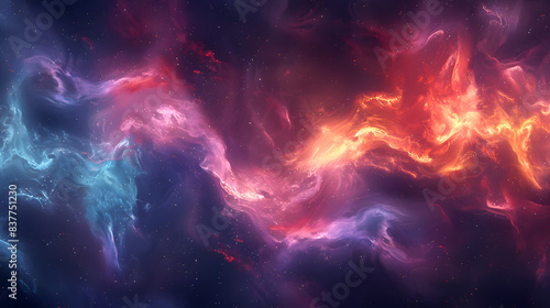 An abstract background with a cosmic, nebula-like pattern. Use deep, rich colors and swirling shapes to create a sense of depth and wonder, as if gazing into the far reaches of space. photo