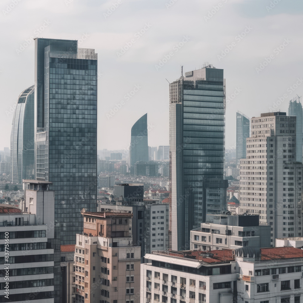 Modern Urban Cityscape with High-Rise Buildings Modern Urban Cityscape with High-Rise Buildings