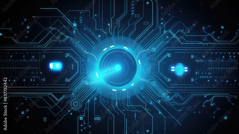 Futuristic Digital Circuit Board Interface Futuristic Digital Circuit Board Interface