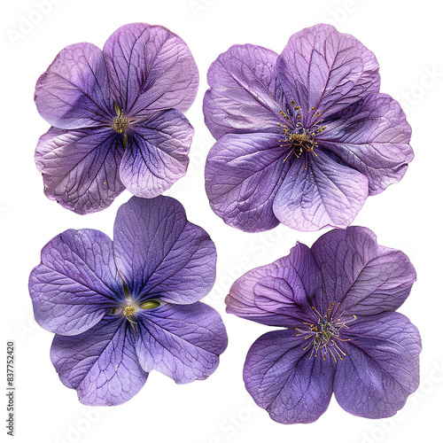 Sumire Violet Flower Blossom on Transparent Background, Macro Photography of Delicate Botanical Nature in Spring Garden, Isolated Plant with Vibrant Purple Petal, Beautiful Floral Decoration Element.