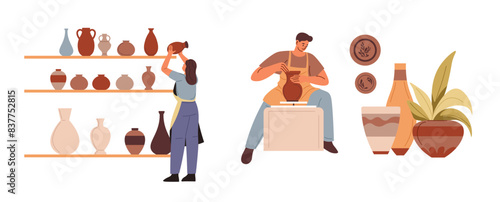 Pottery in Class Participants Vector