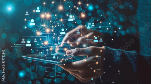 Obraz na plátně Customer relationship management (CRM) systems help businesses maintain detailed records of interactions with clients