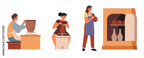 Pottery in Class Participants Vector