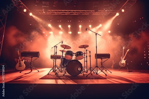 Dynamic Concert Stage with Instruments