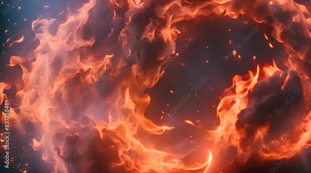 Fiery Dance: Slow Motion Flames in Loop Fiery Dance: Slow Motion Flames in Loop