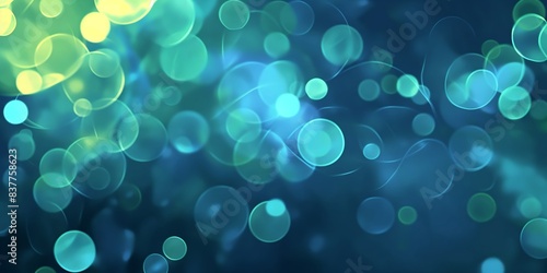 Abstract Green and Blue Bokeh Background 