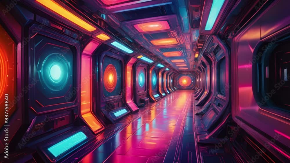 SF未来の通路イラスト,Generative AI SF未来の通路イラスト,Generative AI